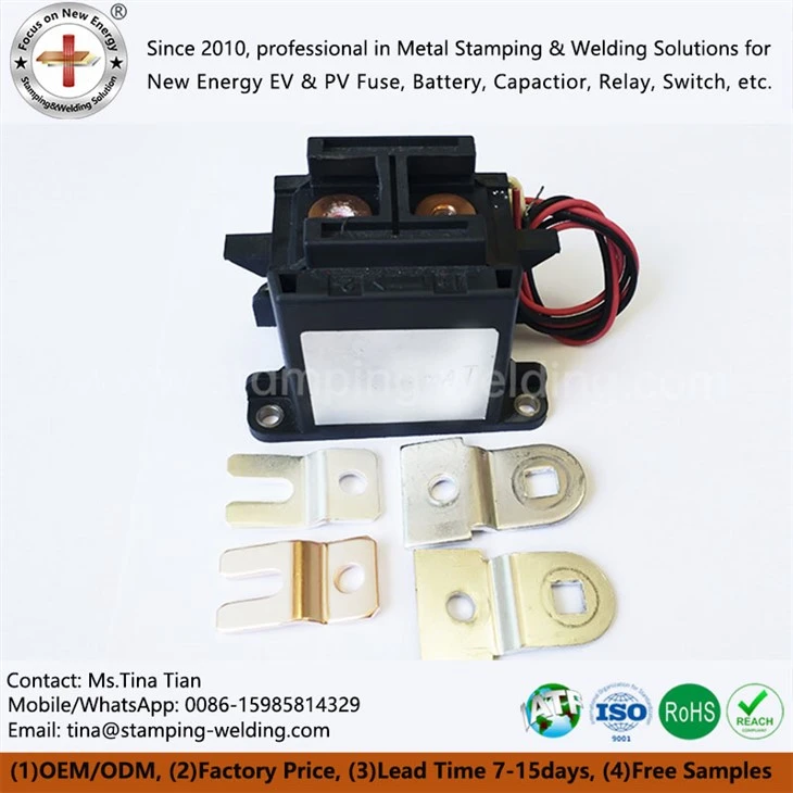 Red copper stamping parts for high-voltage DC contactors