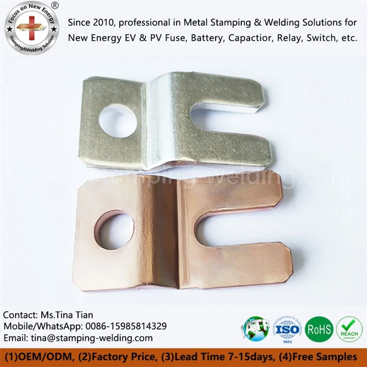 Red copper stamping parts for high-voltage DC contactors