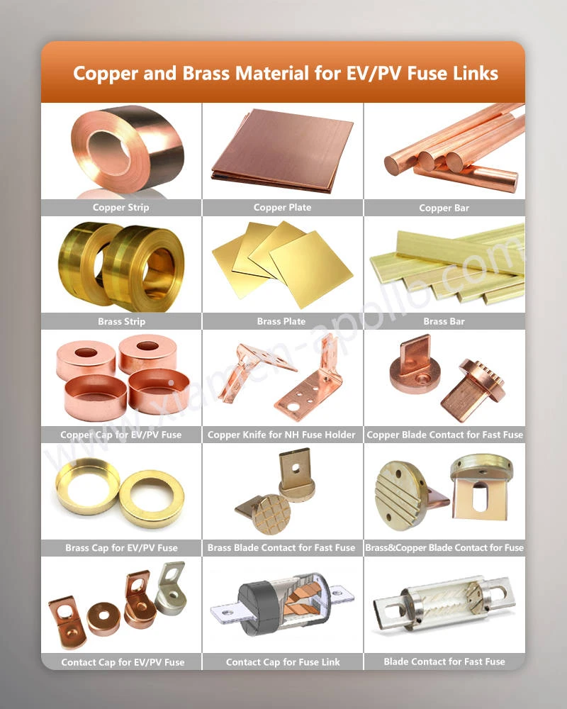 Copper and Brass Material for PV Fuse Links Copper and Brass Material for PV Fuse Links